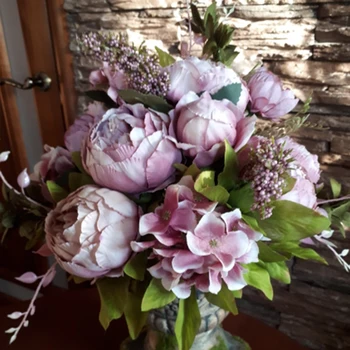 Большой Букет искусственных цветов Пиона для украшения Высококачественный Классический Шелковый Свадебный Декоративный венок из искусственных цветов 
