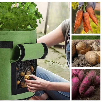 Сумки для выращивания картофеля, сумки для клубники, контейнер для цветов, сверхмощные утолщенные сумки для выращивания, Садовая сеялка для овощей с ручками