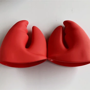 Креативных Красных Щипцов для лобстера, Теплоизоляционных Перчаток, Кухонных Термостойких Толстых силиконовых зажимов для рук, предотвращающих ожог