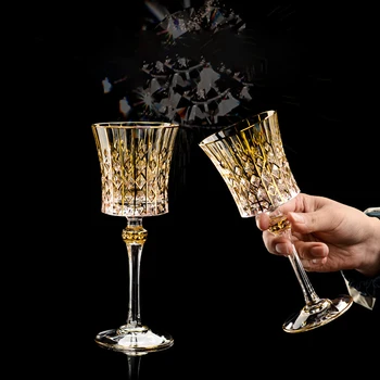 Высококачественный золотой роскошный хрустальный бокал для шампанского, европейский изысканный домашний бар, хрустальный бокал для виски, выдувное стекло ручной работы.