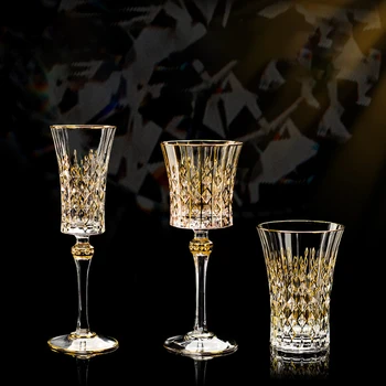 Высококачественный золотой роскошный хрустальный бокал для шампанского, европейский изысканный домашний бар, хрустальный бокал для виски, выдувное стекло ручной работы.