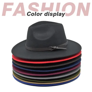 Новая Трансграничная Модная Элегантная Фетровая шляпа, Европейская и американская Шерстяная Шляпа, Весенняя, осенняя и зимняя Шерстяная Ретро-художественная Бро