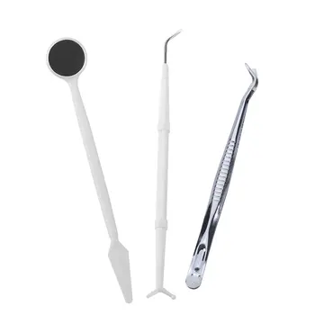 AZDENT, 3 шт./компл., Стоматологическое зеркало, Пинцет, зонд, одноразовый набор для ухода за полостью рта, Инструмент для отбеливания зубов, Подготовленный Инструмент