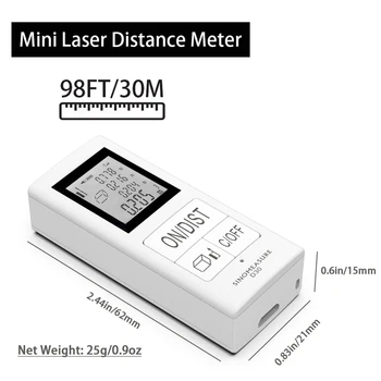 Мини Цифровой Лазерный Дальномер, Перезаряжаемый Измерительный прибор, Расстояние, Площадь, Объем, Диапазон измерения помещения