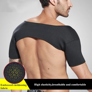 Двойная поддержка плеча Спортивный Плечевой бандаж для спины, защитный ремень, Дышащая накладка на плечо, обертывание ремня для снятия боли в тренажерном зале