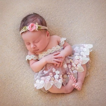 Реквизит для фотосъемки новорожденных, одежда с кружевной вышивкой, перспективное платье-юбка, одежда для фотосъемки младенцев