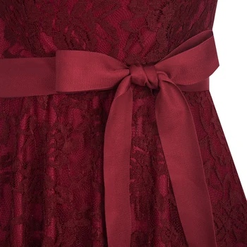 платья миди в стиле пэчворк с цветочным кружевом, женское сексуальное прозрачное сетчатое платье, тонкая талия, платье с бантом и поясом