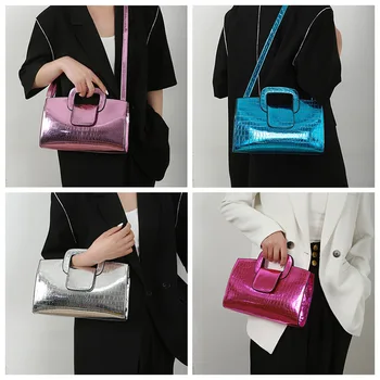 Роскошные сумки, женские сумки, Дизайнерские сумки из лакированной кожи, Модная сумка через плечо с крокодиловым узором для девочек, Черные сумки высокого качества