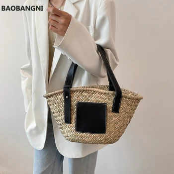 Женская сумка через плечо, сумки для покупок, модные бамбуковые мягкие летние женские сумки-тоут, дизайнерские сумки для женщин, новая сумка