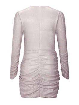 Y2K Шикарный дизайн, Асимметричное короткое платье для женщин, для вечеринки в ночном клубе, Сексуальное Коктейльное платье с глубоким вырезом и расклешенным воротником, облегающая юбка на бедрах