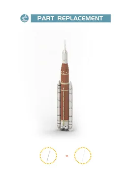 Космический SLS Блок 1B Грузовая ракета Артемида Комплект строительных блоков Космический Сатурн V Масштабная Тяжелая ракета-носитель Кирпичная Модель СДЕЛАЙ Сам Детская игрушка