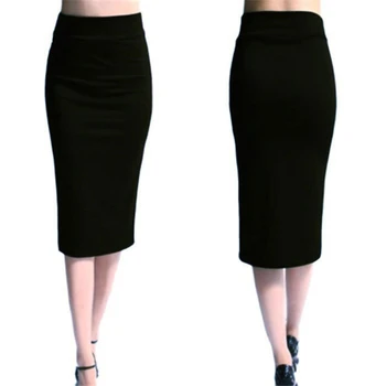 Эластичные тонкие трикотажные юбки, женская высокоэластичная юбка-карандаш длиной до середины икры, женские акриловые макси-юбки в рубчик
