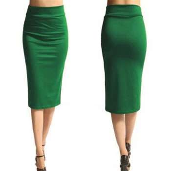 Эластичные тонкие трикотажные юбки, женская высокоэластичная юбка-карандаш длиной до середины икры, женские акриловые макси-юбки в рубчик