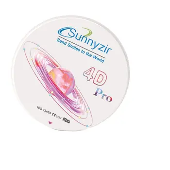 Sunnyzir 4D-Pro-ML A3.5 Многослойные Циркониевые Блоки Открытая Система Циркониевый Блок Для Стоматологической лаборатории Cad Cam Фарфоровая Циркониевая заготовка